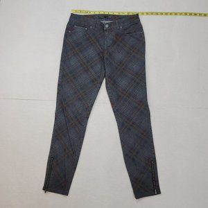 PrAna Women's Dark Gray Plaid Zip at Ankle Pants